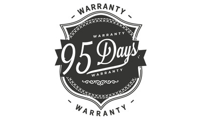 95 days warranty icon vintage rubber stamp guarantee
