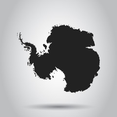 Antarctica vector map. Black icon on white background.