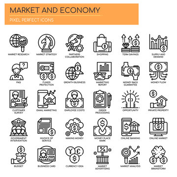 Market and Economy , Thin Line and Pixel Perfect Icons.