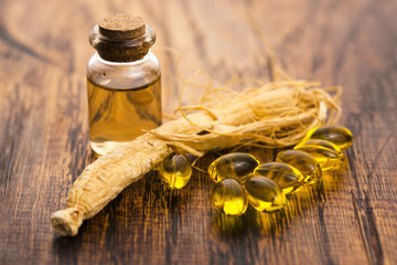 Korean ginseng. Herb, health.
