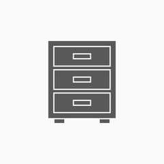 drawer icon, tray vector