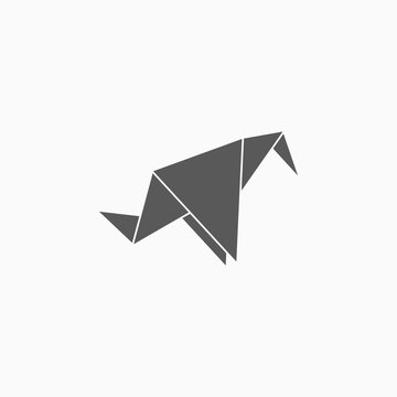 origami paper bird icon