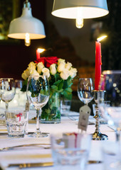 wedding table with candles
