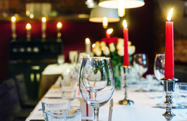 wedding table with candles
