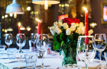 wedding table with candles