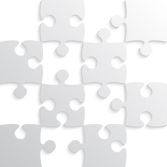 Grey Puzzle Pieces - JigSaw - Vector. Chess.