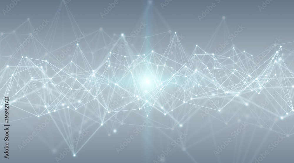 Poster Connections system and datas exchanges 3D rendering