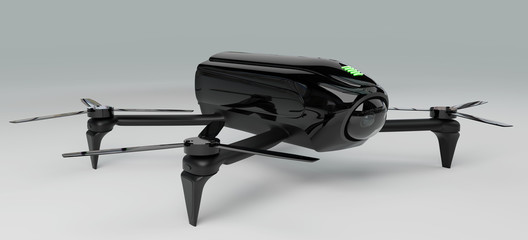 Modern drone 3D rendering - obrazy, fototapety, plakaty