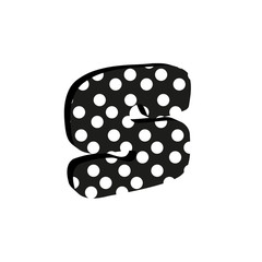 3d cute alfabet letter S with polka dots isolated Vector illustration © lena10sheiko