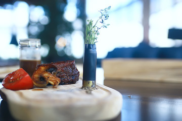 beef steak in a restaurant