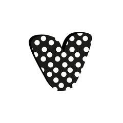 3d cute alfabet letter V with polka dots isolated Vector illustration © lena10sheiko