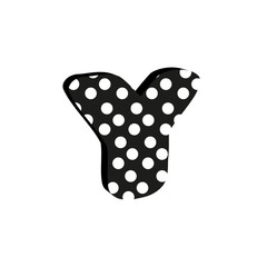 3d cute alfabet letter Y with polka dots isolated Vector illustration © lena10sheiko