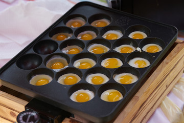 pan with pit for cook fried egg ,japanese style