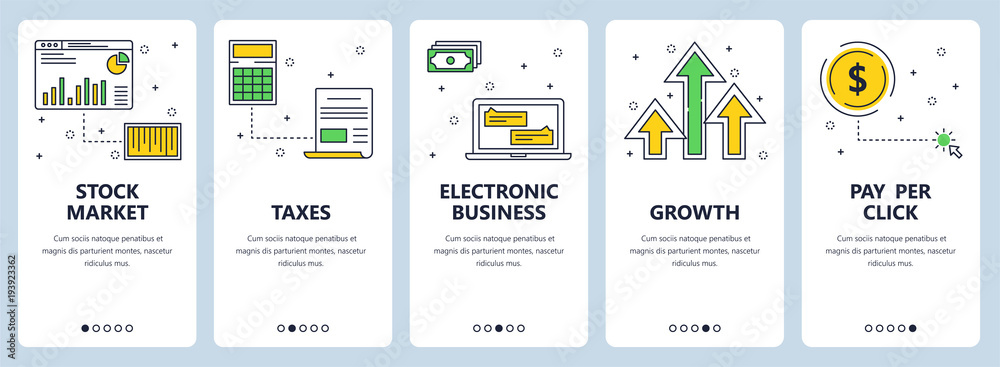 Canvas Prints vector modern thin line stock market vertical web banner set