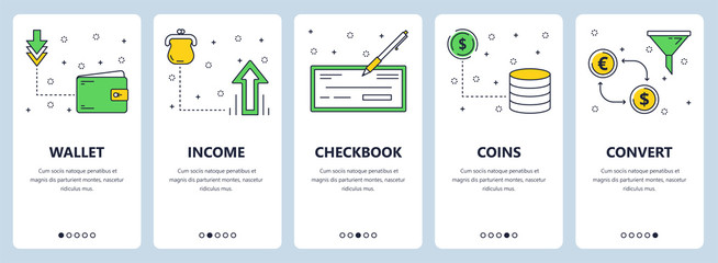 Vector modern thin line business vertical web banner set