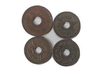 Ancient  Thailand coins in 1919,1921,1939
