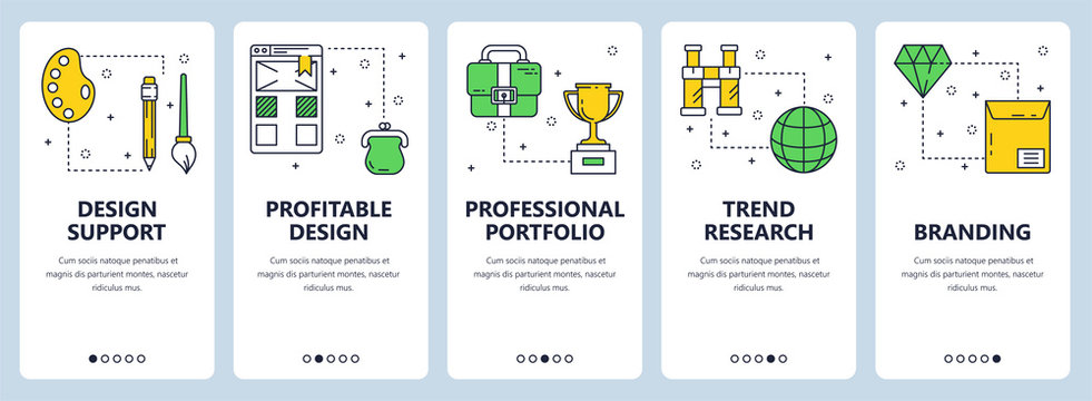 Vector modern thin line design support web banner set