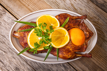 Roast duck with oranges