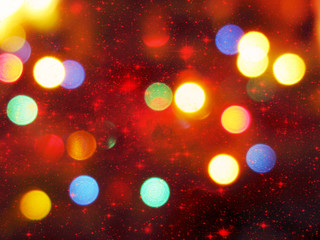 abstract background soft blurred christmas lights garland
