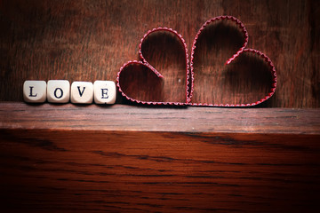 wood background heart shape love