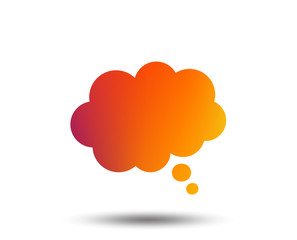 Comic speech bubble sign icon. Chat think symbol. Blurred gradient design element. Vivid graphic flat icon. Vector
