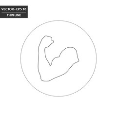 Flexing arm - muscle thin line flat icon. Vector Illustration.