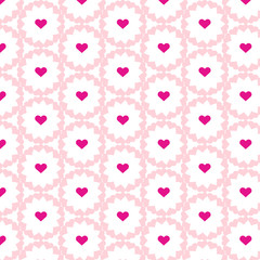 Fototapeta premium Circle pink hearts and a heart in the center