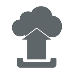Cloud upload flat icon sign logo