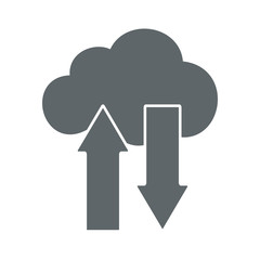 Cloud upload download  flat icon sign logo