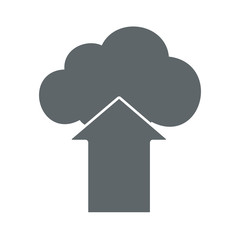 Cloud upload flat icon sign logo