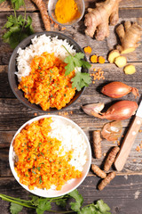 lentil with spice and rice