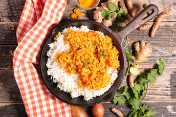 lentil with spice and rice