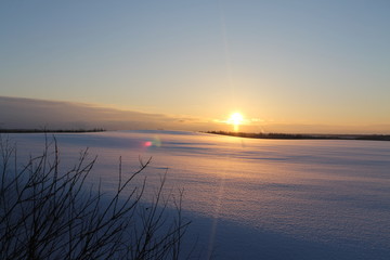 Cold winter sunset