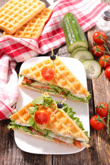 fresh waffle sandwich
