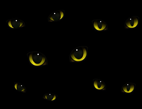 Cats Eyes In Darkness Realistic
