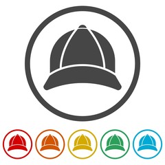 Cap Icon - Illustration, 6 Colors Included