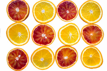 slices of orange isolated