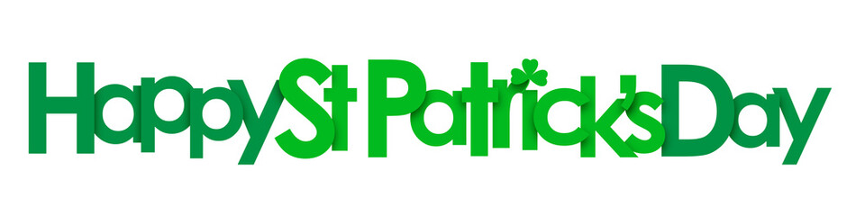 HAPPY ST PATRICK’S DAY Banner with shamrock