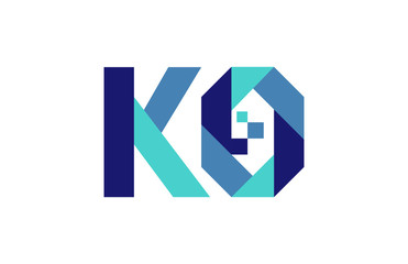 KO Digital Ribbon Letter Logo