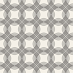 Vector seamless pattern. Modern stylish texture. Geometric striped ornament. Monochrome lattice