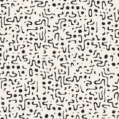 Seamless pattern with maze lines. Monochrome abstract background. Vector hand drawn labyrinth.