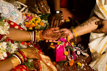 Hand on Hand during Wedding