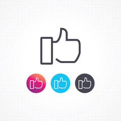 Flat hand like icon. Like symbol for websites and apps. Thumb up vector illustration
