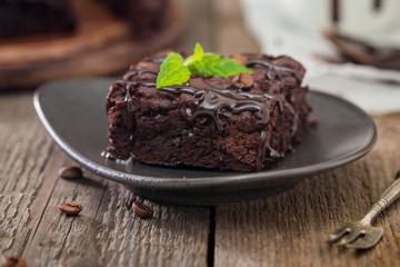 Cake brownies with dark chocolate