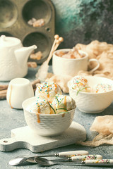 Homemade Organic Vanilla Ice Cream with Mint