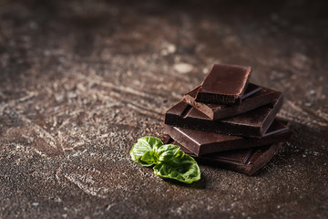Dark chocolate stack