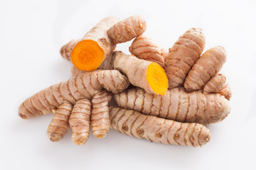 turmeric on white background