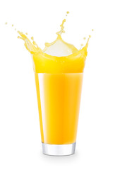 Fototapeta na wymiar glass of splashing juice