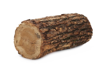 Wood stump, log fire isolated on white background with clipping path