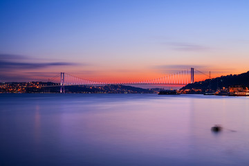 Fototapeta premium Istanbul Turkey Bosphorus Bridge at Sunset